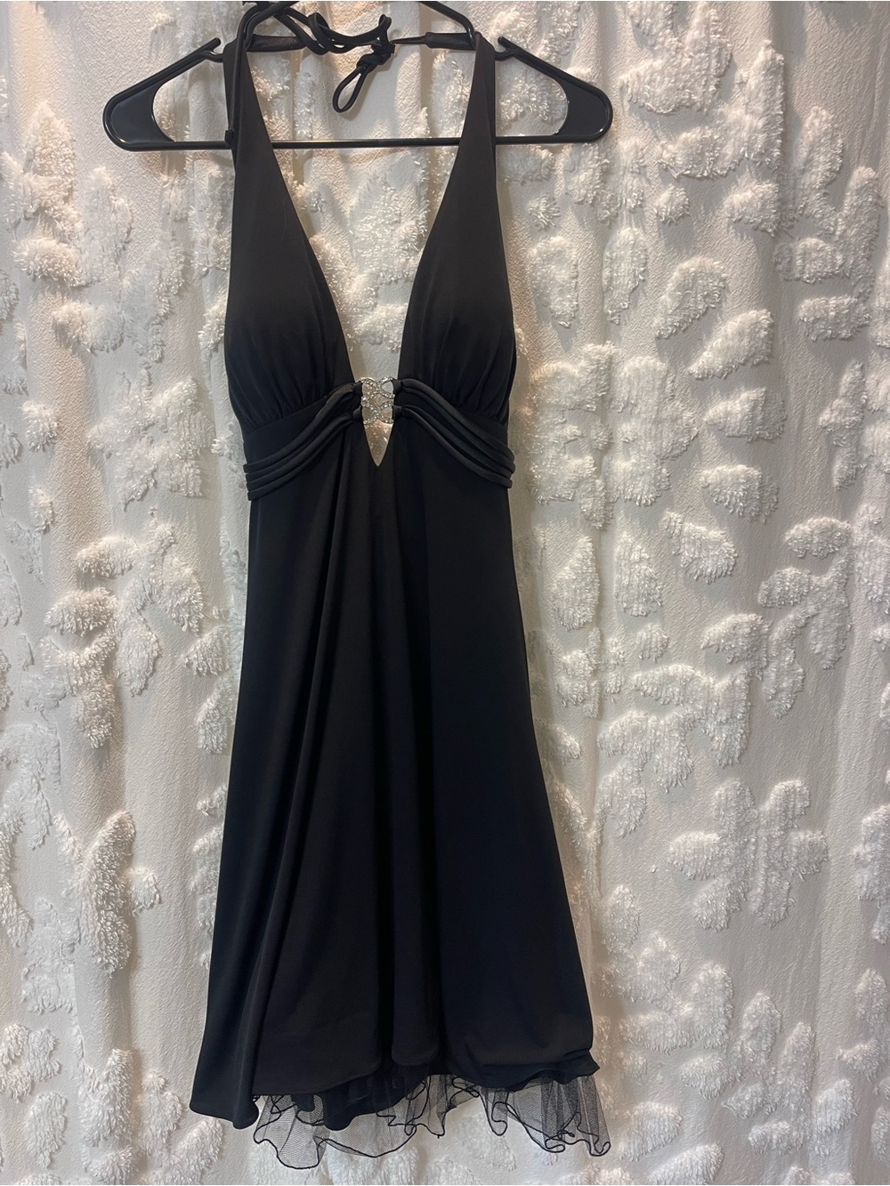 Betsy and Adam black halter neck dres